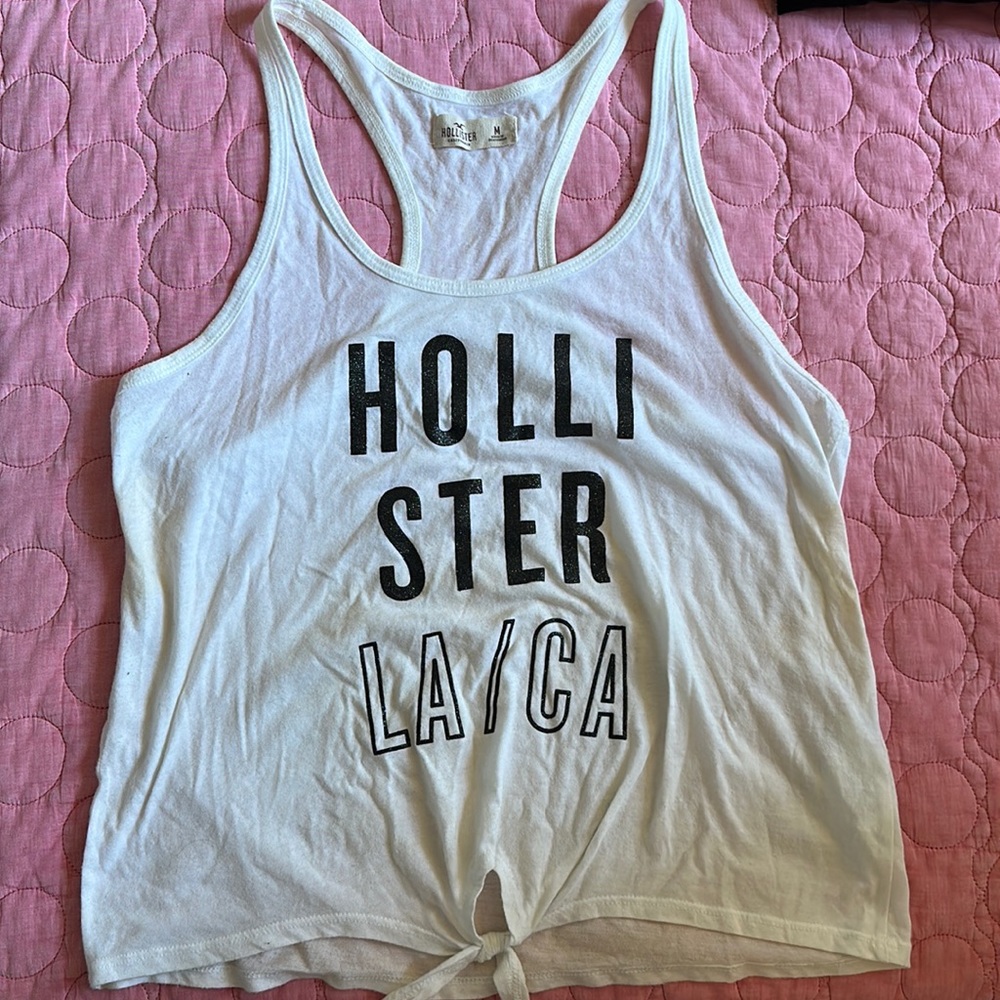Hollister tie front racer back tank top